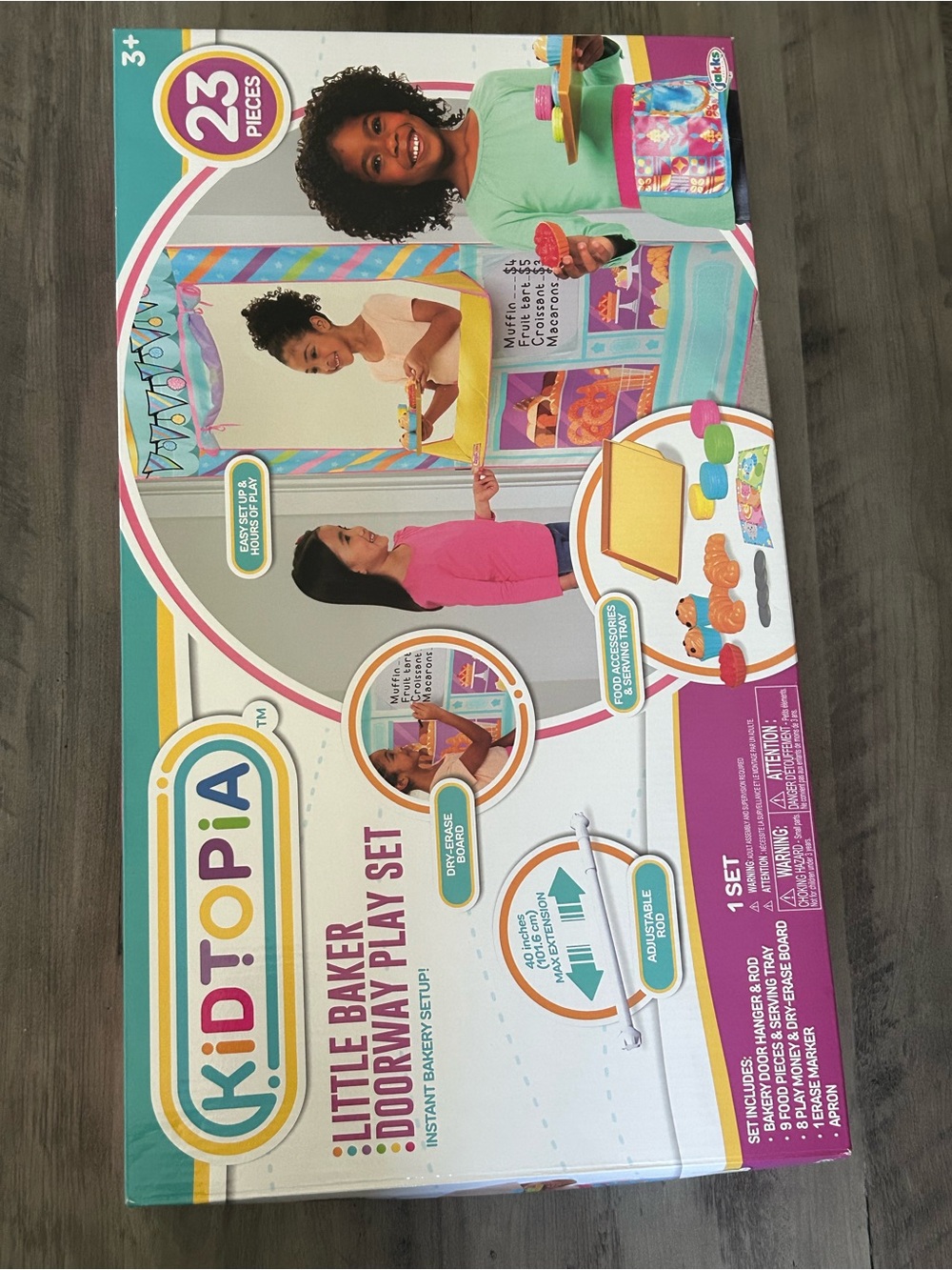 Topia Kidtopia Little Baker Doorway Playset - teal, pink, yellow